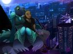 anthro breasts brown_eyes brown_hair city clothed clothing detailed_background duo female hair hand_holding male moon non-mammal_breasts sitting smile yellow_eyes wolflady teenage_mutant_ninja_turtles teenage_mutant_ninja_turtles_(2012) mona_lisa_(tmnt) mona_lisa_(tmnt_2012) amphibian human mammal salamandrian scalie 4:3 digital_media_(artwork)