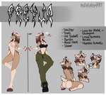 ahoge alternative_fashion anthro bottomwear breasts butt cargo_pants chart claws clothing container corset_bra cup facial_piercing feet genitals goth gynomorph hair hair_heart heart_ahoge height_chart hindpaw humanoid_genitalia humanoid_penis intersex laugh lgbt_pride mug nose_piercing pants pawpads paws penis piercing pride_colors scut_tail septum_piercing short_tail solo tail tattoo text thong thong_straps transgender_pride_colors underwear frenhm freyja_(frenhm) deer mammal absurd_res english_text headshot_portrait hi_res model_sheet portrait trans_(lore) trans_woman_(lore)