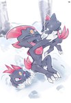 ambiguous_gender anthro claws eyes_closed fangs female finger_claws fur grey_body grey_fur group happy holding_another male open_mouth red_eyes snow teeth toe_claws tongue trio c3ilin nintendo pokemon generation_2_pokemon generation_4_pokemon pokemon_(species) sneasel weavile 2025 hi_res daughter_(lore) mother_(lore) mother_and_child_(lore) mother_and_daughter_(lore) mother_and_son_(lore) parent_(lore) parent_and_child_(lore) parent_and_daughter_(lore) parent_and_son_(lore) son_(lore)