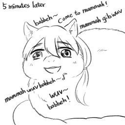 blush blush_lines dialogue female female_feral feral hair long_hair looking_at_viewer missing_all_legs missing_leg open_mouth pillow singing smile solo teeth text tied_hair yellowcottoncandy030 fluffy_pony fluffy_pony_(species) mammal 1:1 2025 black_and_white broken_english comic digital_drawing_(artwork) digital_media_(artwork) english_text hi_res monochrome