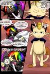 2017 alternate_color beach canid canine clothing comic dialogue digital_media_(artwork) duo eevee english_text fan_character felid female feral fur generation_1_pokemon hair hi_res mammal meowth nintendo open_mouth pokemon pokemon_(species) pokemon_mystery_dungeon raven_eevee raveneevee seaside simple_background spike_chunsoft text
