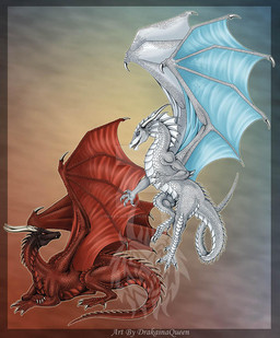 2_horns 4_fingers 4_toes abstract_background back_spikes black_head blue_eyes blue_membrane claws cloud dewclaw digitigrade duo eye_contact feet feral fingers flying frill_(anatomy) head_crest head_frill horn long_neck long_snout long_tail looking_at_another lying male male_feral membrane_(anatomy) membranous_wings mouth_closed neck_spikes open_mouth orange_eyes quadruped red_body red_scales scales sky smile snout spiked_tail spikes spikes_(anatomy) tail text toes ventral_scales white_body white_scales wing_claws wings dqueen european_mythology mythology dorak_(character) rykaran_(character) dragon mythological_creature mythological_scalie scalie western_dragon 2008 artist_name digital_media_(artwork) distracting_watermark watermark
