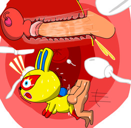 anthro balls bodily_fluids boots clothing cum duo ejaculation faceless_character faceless_male female footwear genital_fluids genitals gloves handwear inside internal male male/female mask penetration penis shocked shoes simple_background sperm_cell sweat sweatdrop tears thrust_lines thrusting uterus vaginal vaginal_fluids vaginal_penetration vaginal_squirting villainous x-ray_view rob-posa animal_crossing nintendo mira_(animal_crossing) human lagomorph leporid mammal rabbit hi_res