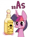 2015 4:5 arsenic_(element) bone bottle container english_text equid equine female feral friendship_is_magic fur glowing hair hasbro horn joycall3 levitation magic mammal multicolored_hair my_little_pony mythological_creature mythological_equine mythology poison purple_body purple_fur purple_hair simple_background skull solo text twilight_sparkle_(mlp) two_tone_hair unicorn white_background