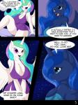 anthro big_breasts breasts clothed clothing comic conditional_dnp dialogue digital_media_(artwork) duo english_text equid equine female friendship_is_magic hair hasbro hi_res horn long_hair mammal multicolored_hair my_little_pony mythological_creature mythological_equine mythology princess_celestia_(mlp) princess_luna_(mlp) suirano text winged_unicorn wings