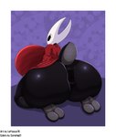 2_toes anthro anus big_anus big_breasts big_butt black_body blush bodily_fluids bottomless breasts butt clothed clothing feet female huge_anus huge_breasts huge_butt hyper hyper_breasts hyper_butt kneeling non-mammal_breasts solo sweat sweater toes topwear cornchip21 leftcoyo78 hollow_knight team_cherry hornet_(hollow_knight) arthropod insect absurd_res hi_res