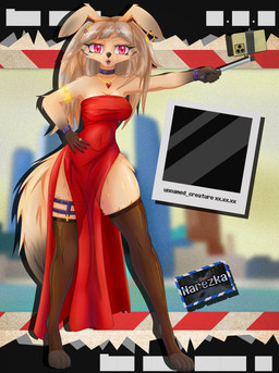 accessory anthro belt bracelet breasts cellphone choker clothed clothing dress ear_piercing ear_ring electronics feet female fingers floppy_ears fur hair hair_accessory hairclip jewelry leg_belt legwear nails necklace open_mouth phone piercing pink_eyes red_clothing ring ring_piercing selfie_stick smartphone smile solo stockings tail tan_body teeth text topwear wide_hips narezka canid canine canis domestic_dog mammal colored digital_media_(artwork) english_text full-length_portrait hi_res portrait shaded