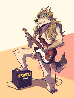 4_toes amplifier anthro balls bass_guitar brown_hair cheek_tuft chin_tuft circumcised claws electric_guitar eyes_closed facial_tuft feet flaccid fur genitals guitar hair holding_guitar holding_musical_instrument holding_object humanoid_genitalia humanoid_penis long_hair male multicolored_body multicolored_fur musical_instrument nipples nude penis plantigrade plucked_string_instrument pubes rock_out_with_your_cock_out smile solo string_instrument stubble tan_body tan_fur toe_claws toes tuft two_tone_body two_tone_fur stellizard marshall_amplification shyyote canid canine canis coyote mammal absurd_res hi_res