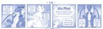 blue_and_white comic detailed_background dialogue dragon english_text female feral hi_res horn kobold larger_feral male monochrome mythological_creature mythological_scalie mythology nude scalie size_difference smaller_female tail text vavacung wings