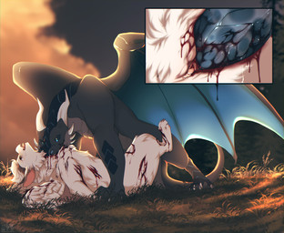 2_horns 4_toes animal_genitalia animal_penis bite bite_mark biting_another blood blood_from_mouth blood_from_vagina blood_in_mouth blood_in_pussy blood_on_face blood_on_hand blush bodily_fluids brown_eyes cheek_tuft claws cloud crying cum cum_drip cum_in_vagina cum_inside cum_on_penis dripping duo erection eyebrows facial_tuft feathers feet female female_penetrated feral fluffy forced from_front_position fur fur_markings genital_fluids genitals gore gore_focus grass hair head_horn head_tuft horn imminent_death killing leg_scar looking_at_another lying male male/female male_penetrating male_penetrating_female markings membrane_(anatomy) membranous_wings neck_tuft on_back orgasm pain pawpads paws penetration penile penile_penetration penis pink_inner_ear pink_wings plant quadruped rape rape_face rough_sex scales scar scars_all_over sex sky smile spread_wings sunset tail tail_tuft tears tears_of_pain text thigh_scar throat_biting toe_claws toes tongue tongue_out tree tuft vaginal vaginal_fluids vaginal_penetration ventral_scales white_body white_fur white_hair wings shyryp european_mythology mythology xero_(captainscales) yuzuha_ita dragon furred_dragon furred_scalie mammal mythological_creature mythological_scalie scalie western_dragon absurd_res artist_name digital_media_(artwork) hi_res