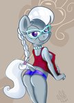 anthro butt eyewear female glasses jewelry necklace solo catlion3 friendship_is_magic hasbro my_little_pony silver_spoon_(mlp) equid equine horse mammal