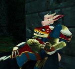 anthro armor claws clothed clothing cuddling duo horn hug jojo_pose low_poly lying male reclining simple_background kobold_dellarte gavit humanoid kobold reptile scalie 3d_(artwork) digital_media_(artwork) hi_res