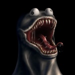 black_background black_body black_eyes black_skin bodily_fluids creepy derp_eyes drooling humor male nightmare_fuel not_furry open_mouth saliva sharp_teeth simple_background solo teeth tongue tongue_out vein carltheshivan marvel pbs sesame_street cookie_monster venom_(marvel) monster symbiote 1:1 2010 crossover digital_media_(artwork)