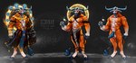 anthro aquarius_(symbol) aries_(symbol) arm_armor astrological_symbol blue_eyes blue_fingers blue_hooves blue_horn blue_penis cancer_(symbol) capricorn_(symbol) foreskin gemini_(symbol) genitals halo hooves horn male muscular muscular_male orange_body penis scorpio_(symbol) shendyt solo symbol taurus_(symbol) western_zodiac_symbol zodiac_symbol fragrantplague bovid bovine cattle mammal hi_res