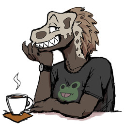 anthro black_clothing black_shirt black_topwear brown_hair claws clock clothing female hair looking_at_viewer mottled mottled_body sharp_teeth shirt shirt_design smile solo teeth topwear watch wristwatch vitaliachiever therocy_(vitaliachiever) dinosaur dromaeosaurid prehistoric_species reptile saurischian scalie theropod hi_res