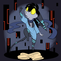 breasts female floating grey_body shrinking size_transformation solo surprised transformation yellow_sclera trevor-fox humanoid imp twili 1:1 hi_res