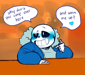 blush bone clothed clothing dialogue drunk flirting grin heart_symbol hoodie male not_furry simple_background skeleton smile solo speech_bubble substance_intoxication teeth text topwear tesazombie undertale undertale_(series) sans_(undertale) animated_skeleton humanoid undead 2016 comic digital_media_(artwork) english_text