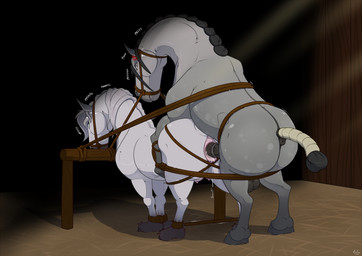 animal_genitalia animal_penis animal_vulva anus bdsm big_butt bodily_fluids bound bound_together butt cum cum_in_vagina cum_inside duo equine_anus equine_genitalia equine_penis equine_teats equine_vulva female feral forced genital_fluids genitals hooves huge_butt male male/female penetration penile penile_penetration penis penis_in_vagina puffy_anus restrained restraints rope sex sexual_assault teats udders vaginal vaginal_penetration vulva mcfan heiken equid equine horse mammal hi_res