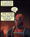 breaking_the_fourth_wall clothing collar costume dialogue male mask meta not_furry solo speech_bubble text western_comics_(style) unknown_artist marvel deadpool human mammal comic english_text low_res meme