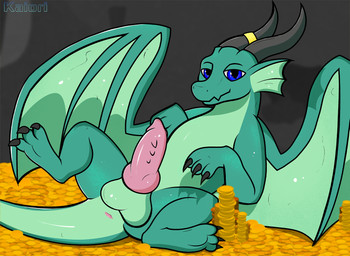 animal_genitalia animal_penis anus balls big_balls blue_eyes butt cave claws closed_smile coin erection feet feral genitals gold_(metal) gold_jewelry green_body green_scales grey_claws hindpaw horn horn_jewelry jewelry lying male membrane_(anatomy) membranous_wings mouth_closed non-mammal_balls on_back paws penile_spines penis presenting presenting_anus presenting_balls presenting_penis raised_leg scales smile solo tail thick_tail toe_claws treasure treasure_hoard wings kaiori european_mythology mythology dragon mythological_creature mythological_scalie scalie western_dragon