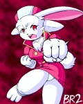 anthro bottomwear button_dress chest_tuft clothed clothing dress female fur looking_at_viewer panties pink_clothing pink_dress solo tuft underwear upskirt white_clothing white_panties white_underwear g-sun bloody_roar konami alice_the_rabbit lagomorph leporid mammal rabbit werecreature werelagomorph wererabbit 4:5 digital_media_(artwork) low_res oekaki