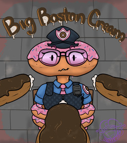 blush bodily_fluids boston_creme_donut clothed clothing dessert doughnut female food for_a_head frosting frosting_hair hair not_furry pastry pink_frosted_sprinkled_doughnut police police_officer police_uniform questionable_consent solo sprinkles sweat text uniform nexxiethejester epic_games fortnite constable_sprinkle_(fortnite) doughnut_head food_creature food_head humanoid object_head absurd_res hi_res