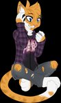 anthro clothing electronics female headphones solo ibee domestic_cat felid feline felis mammal alpha_channel