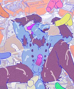 anal anthro basement book box cardboard cardboard_box clothing clutter container detailed_background footwear genitals male male/male mattress messy_room penis socks text obrien_(artist) mythology azuruff_(character) dragon monster mythological_creature mythological_scalie scalie 5:6 artist_name hi_res