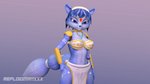 anthro big_breasts blue_body blue_fur blue_hair breasts clothed clothing female fur hair solo reploidmanxxx nintendo star_fox krystal_(star_fox) canid canine fox mammal 3d_(artwork) digital_media_(artwork) hi_res source_filmmaker_(artwork)