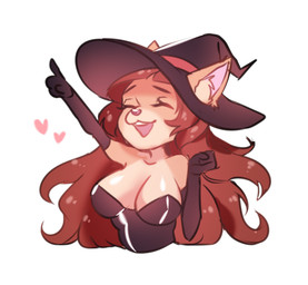 anthro armwear black_clothing breasts chibi cleavage clothed clothing countershade_face countershade_fur countershade_torso countershading ears_through_headwear elbow_gloves eyes_closed female fur gesture gloves hair hand_gesture handwear hat headgear headwear heart_symbol inner_ear_fluff long_hair open_mouth pink_inner_ear pointing pointing_up simple_background solo tan_body tan_fur tan_inner_ear_fluff tuft white_background witch_hat golub.lol chloe_(eichihoba) felid feline mammal 2022 digital_media_(artwork) half-length_portrait portrait shaded