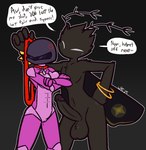 4_fingers antennae_(anatomy) anthro anthro_on_anthro balls big_balls big_penis black_antennae black_balls black_body black_exoskeleton black_fur black_penis blue_nipples blush chest_tuft collar cross-popping_vein crossed_arms dominant dominant_anthro dominant_male duo erection exoskeleton female fingers fur genitals glans grey_helmet holding_leash holding_object humanoid_genitalia humanoid_penis imminent_sex leash looking_away male male/female mouthless navel navel_piercing nipples penis piercing pink_body pink_exoskeleton purple_glans pussy red_collar submissive submissive_anthro submissive_female tuft ultilix bea_(fr0gv0re) brand_(fr0gv0re) arthropod insect lepidopteran moth 2025