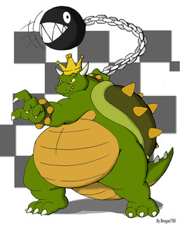 anthro belly big_belly bracelet chain claws crown fangs green_body headgear holding_chain holding_object horn jewelry male mostly_nude mouth_closed overweight overweight_anthro overweight_male shell solo spiked_shell spiked_tail spikes spikes_(anatomy) standing tail teeth reagan700 dic_entertainment mario_bros nintendo super_mario_bros_super_show bowser king_koopa chain_chomp dragon_koopa koopa scalie 2012 4:5 signature