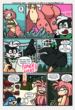balls beach big_breasts big_butt big_penis bikini black_balls black_body black_fur blue_eyes blush blush_lines breasts brown_body brown_fur butt cellphone clothing dialogue electronics embarrassed erection fur genitals green_eyes green_handkerchief green_kerchief grossed_out group hair hand_motion handkerchief holding_cellphone holding_object holding_phone holding_smartphone huge_breasts humiliation karma kelp kerchief lake looking_back net nude nude_anthro nude_female nude_male penis phone pink_body pink_fur pink_hair pink_quills quills_(anatomy) smartphone smile smirk speech_bubble swimwear tan_penis teasing tent text two-piece_swimsuit volleyball_net vulva white_body white_fur white_hair sqootshy archie_comics sega sonic_the_hedgehog_(archie) sonic_the_hedgehog_(comics) sonic_the_hedgehog_(series) amy_rose geoffrey_st._john eulipotyphlan hedgehog lagomorph leporid mammal mephitid rabbit rodent sciurid skunk tree_squirrel 2026 absurd_res comic english_text hi_res multiple_scenes