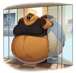 advertisement angry anthro belly big_belly big_butt big_cheeks brown_body brown_fur butt chubby_cheeks clothed clothing door eyewear fur game_poster glasses huge_belly hyper hyper_belly male moobs morbidly_obese morbidly_obese_anthro morbidly_obese_male navel obese obese_anthro obese_male open_door open_mouth overweight overweight_anthro overweight_male poster solo squish stuck teeth thick_thighs tongue wide_hips artisipancake ghost_recon tom_clancy's_(series) ubisoft drake_schaefer canid canine canis domestic_dog german_shepherd herding_dog mammal pastoral_dog hi_res