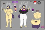 anthro beanie breasts brown_eyes clothed clothing drugs duo female genitals hair hat headgear headwear long_hair marijuana piercing pubes pussy smoke stoned substance_intoxication yellow_body discodemon nintendo pokemon plum_(discodemon) generation_8_pokemon hisuian_form hisuian_typhlosion pokemon_(species) regional_form_(pokemon) 3:2 hi_res model_sheet