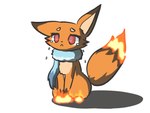 bodily_fluids crying duo female feral fire male male/female scarf simple_background tears white_background yuumisocute palworld pocketpair canid canine fox foxparks foxparks_cryst mammal pal_(species) 4:3 hi_res shaded