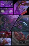 absurd_res activision angry blood bodily_fluids comic digital_media_(artwork) dodging dragon duo feral fight flame_(spyro) hi_res horn ice male mythological_creature mythological_scalie mythology scalie spyro spyro_the_dragon stab_wound tail teeth the_legend_of_spyro wings wounded xannador