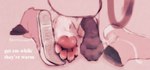 4_toes ambiguous_gender anthro black_clothing black_footwear black_socks clothing feet foot_focus footwear kneeling pawpads paws pink_clothing pink_footwear pink_pawpads pink_shoes rear_view shoes shoes_removed socks solo text toes miii_cho ambiguous_species shaded