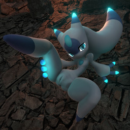 blue_eyes blue_fingers butt female floating genitals holding_leg_up looking_at_viewer solo spread_legs spreading thick_thighs vulva white_body zensintemple palworld pocketpair lunaris_(pal) pal_(species) 1:1 3d_(artwork) absurd_res digital_media_(artwork) hi_res