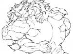 5_fingers anthro anthro_on_anthro back_muscles biceps duo facial_scar fingers hair horn hug humanoid_hands male male/male muscular muscular_male scar niku_18 asian_mythology east_asian_mythology european_mythology mythology dragon eastern_dragon mythological_creature mythological_scalie scalie western_dragon monochrome