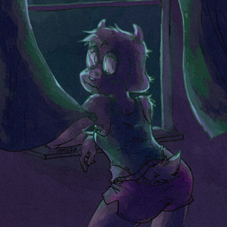 anthro athletic_wear bodysuit bottomwear clothing dim_lighting eyewear fur fur_tuft glasses green_bodysuit green_clothing green_eyewear green_glasses green_skinsuit gym_bottomwear gym_shorts horn looking_at_viewer looking_back looking_back_at_viewer male night pink_bottomwear pink_clothing pink_eyes pink_shorts shorts skinsuit solo tight_clothing tuft white_body white_fur window window_curtains zottgrammes deltarune undertale_(series) ralsei bovid caprine darkner goat mammal 1:1 hi_res