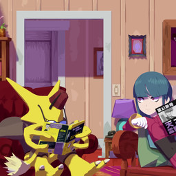 ambiguous_gender angry anthro caught_in_the_act clothing dancing eyewear female fez glasses gym_leader hat headgear headwear psychic_powers reading yellow_body 2snacks sound_warning for_dummies mirabeau_studios nintendo pokemon sabrina_(pokemon) alakazam generation_1_pokemon human mammal pokemon_(species) 1:1 3d_(artwork) 3d_animation animated digital_media_(artwork) hi_res short_playtime sound video