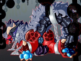 2_penises anus bodily_fluids chain dripping drooling feral forced genitals intersex maleherm multi_genitalia multi_penis muzzle_(object) muzzled pawpads paws penis restraints saliva slightly_chubby slightly_chubby_intersex slightly_chubby_maleherm solo vulva hirothedragon mythology dragon mythological_creature mythological_scalie scalie hi_res