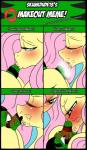 2015 aggressive anthro blush breath cameron_(skunkdude13) conditional_dnp digitaldomain123 duo equid equine eyelashes fan_character female feral fluttershy_(mlp) french_kissing friendship_is_magic hair hasbro heart_eyes heart_symbol hi_res holding_face horse kiss_on_lips kissing lizard looking_back making_out male mammal messy my_little_pony pink_hair pony puckered_lips reptile scalie sloppy_kiss text