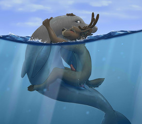 anal anal_orgasm anal_penetration animal_genitalia animal_penis anthro anthro_on_feral anthro_penetrated antlers anus armpit_hair balls_deep bestiality biped blush bodily_fluids body_hair cetacean_genitalia cetacean_penis cum cum_in_ass cum_inside cum_while_penetrated cumshot duo ejaculation erection eyes_closed femboy feral feral_penetrating feral_penetrating_anthro genital_fluids genital_slit genitals hands-free horn hug interspecies larger_male light looking_pleasured male male/male male_on_bottom male_on_feral male_on_top male_penetrated male_penetrating male_penetrating_male nude on_bottom on_top orgasm partially_submerged penetration penile penile_penetration penis penis_in_ass sex simultaneous_orgasms sitting size_difference smaller_male sunlight tapering_penis water waterline_view wet koba koba_(koba) aquatic cetacean deer dolphin mammal oceanic_dolphin toothed_whale