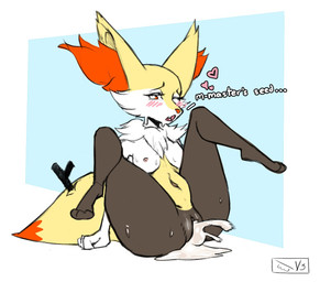 anthro bodily_fluids breasts cum cum_drip cum_in_vagina cum_inside dripping excessive_cum excessive_genital_fluids female fur genital_fluids genitals heart_symbol master nipples orange_body orange_fur solo spread_legs spreading vulva jinsidraws nintendo pokemon braixen canid generation_6_pokemon mammal pokemon_(species) sketch