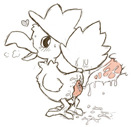 after_sex anus beak bodily_fluids cum cum_in_ass cum_inside cum_on_ground cum_on_penis cum_on_tail duo feral genital_fluids genitals heart_symbol looking_back male male/male open_mouth penis size_difference solo_focus tail momiji-kun nintendo pokemon avian bird corvid generation_2_pokemon murkrow oscine passerine pokemon_(species)