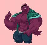 abs anthro belt biceps big_muscles big_pecs black_eyes bottomwear chest_tuft clothed clothing fur male male_anthro muscular muscular_anthro muscular_male open_clothing open_shirt open_topwear pants pecs plaid purple_body purple_fur shirt solo teeth topwear tuft demondragoncyan cartoon_network mythology ok_k.o.!_let's_be_heroes bernard_(ok_k.o.!_lbh) canid canine canis mammal mythological_canine mythological_creature were werecanid werecanine werewolf wolf 2017 absurd_res hi_res