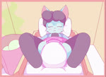 anthro blush bodily_noises clothed clothing diaper diaper_fetish diaper_use feces female fur hair heart_cheeks heart_on_body heart_symbol pooping scatplay soiled_diaper soiling soiling_diaper solo unclean_diaper used_diaper wearing_diaper diver_(artist) third-party_edit rosy_(dummydoodles) domestic_cat felid feline felis mammal animated digital_media_(artwork) short_playtime sound sound_edit webm