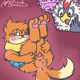 3_fingers 3_toes animal_genitalia anus arm_tuft balls beak blue_body blue_feathers blush blush_lines bodily_fluids butt dialogue drooling duo enamored feathers feet fingers fluffy fluffy_balls foot_focus fur genitals head_tuft heart_pupils heart_symbol hearts_around_head male male/male open_beak open_mouth orange_body orange_fur pawpads paws penis pink_heart pink_penis presenting presenting_anus presenting_balls presenting_hindquarters presenting_penis presenting_penis_tip saliva shaggy_hair sheath sheathed_tapering_penis shoulder_tuft smile smiling_at_another smiling_at_partner stare tan_body tan_fur text toes tongue tuft white_body white_feathers yellow_beak yellow_heart pkfreak nintendo pokemon kimmy_(psykwol) lotus_(psykwol) buizel generation_4_pokemon generation_5_pokemon pokemon_(species) rufflet 1:1 sketch